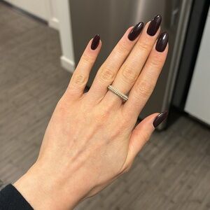 Dainty gold ring with micro Pearl details chunky